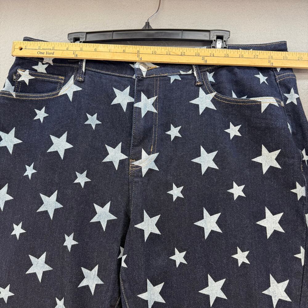 Judy Blue Jeans Women's 20W Dark Blue Star Print Flare Leg Tall Jeans Patriotic - Picture 10 of 15